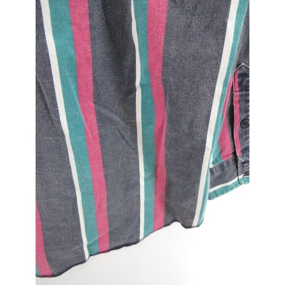 VINTAGE Wrangler Brushpopper Shirt XL Pink Western Striped Cowboy * - Picture 10 of 13